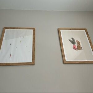 Urban Outfitters Brown and White Art & Decals Wall Decor